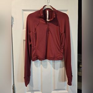 Women's Lululemon Athletica, Rust, Half Zip Cropped, Sz 12